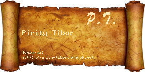 Pirity Tibor névjegykártya